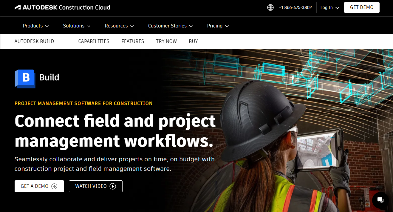 Autodesk Build website view