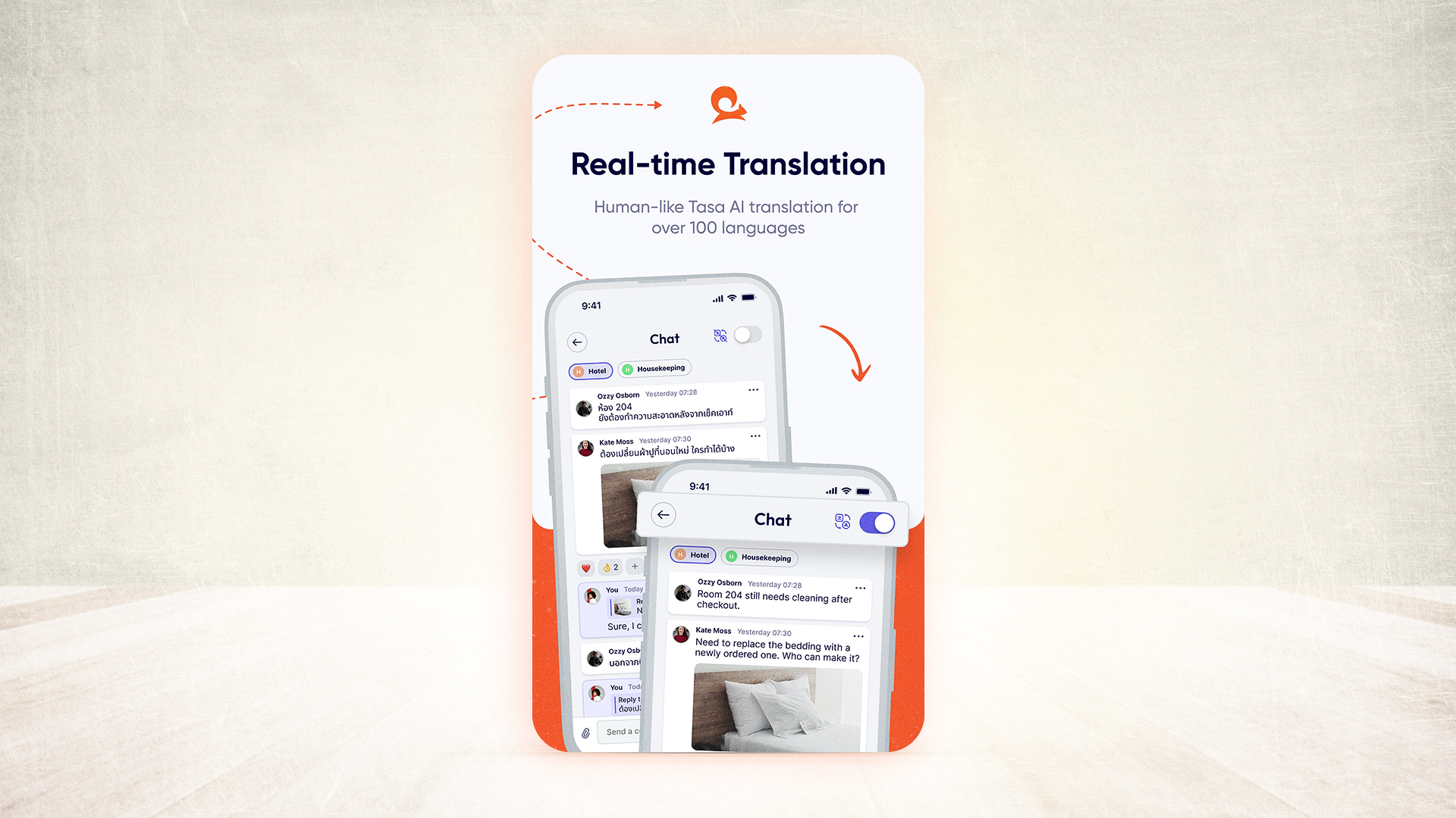 Real-time AI translation in a multilingual field service solution