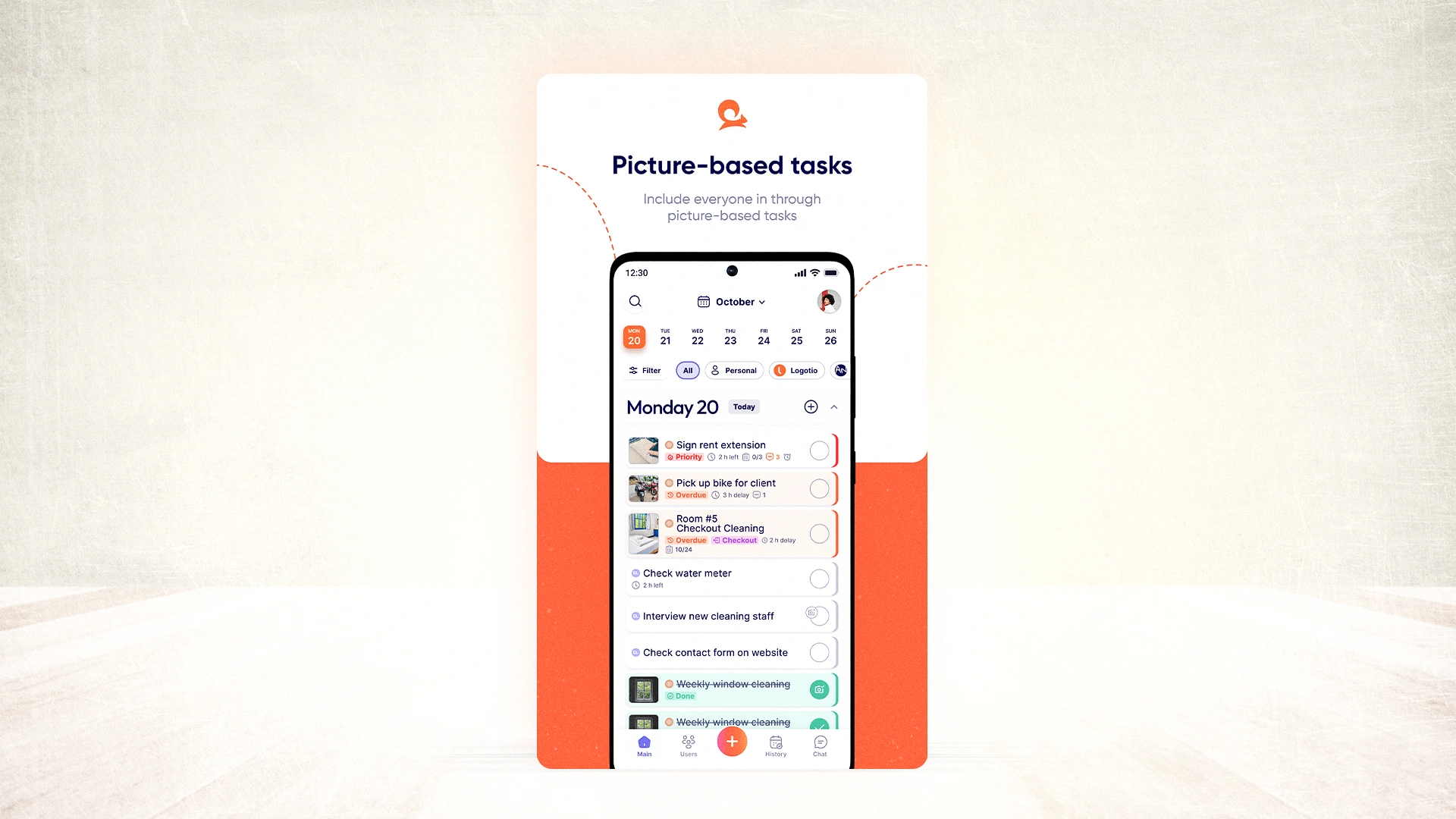Tasa picture-based task view