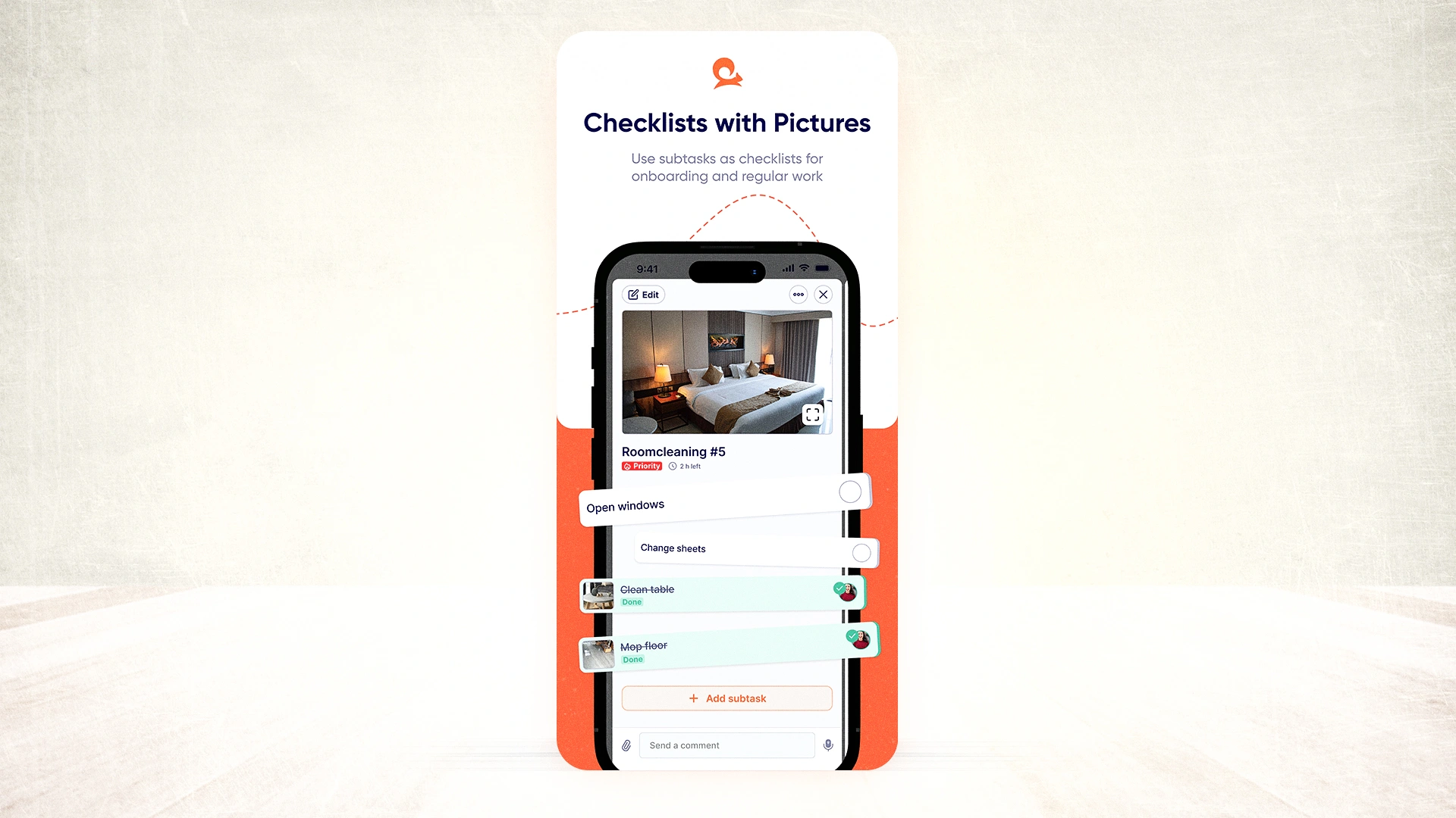 Tasa checklists with picture: use subtasks as checklist for easy onboarding & easy work