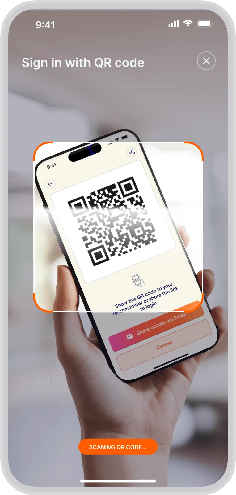 Easy onboarding via QR-Code
